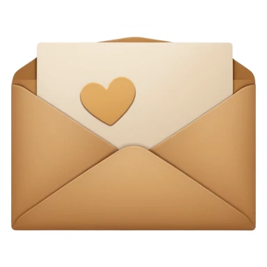 card with brown envelope sticker