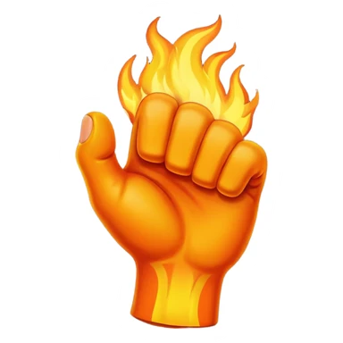 flaming fist, emoji sticker