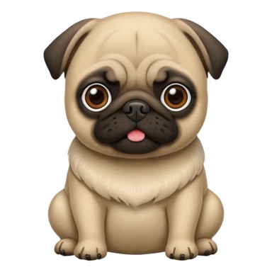 Pug fofo com pote de ração sem nada dentro sticker