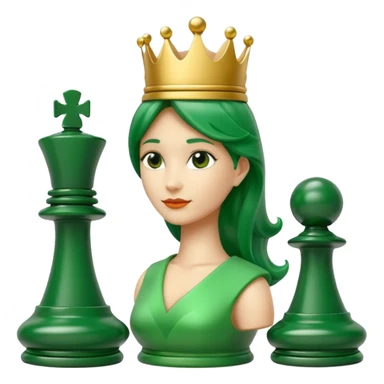 green chess queen piece sticker