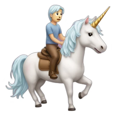 unicorn riding a poop sticker