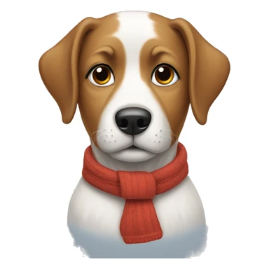 Dog wearing a shirt in winter  sticker