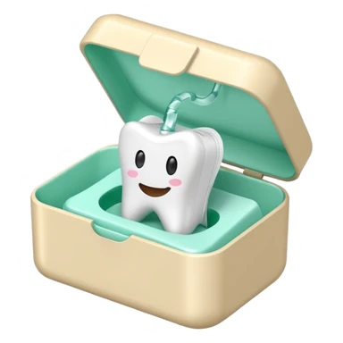 Dental floss in its box sticker