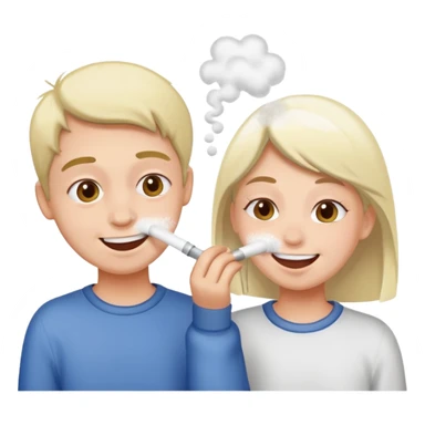 Two friends snorting a line of white powder really happy sticker