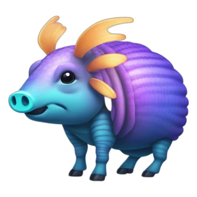 Iridescent spotted striped cyan purple gradient pig armadillo cow centipede insect sticker