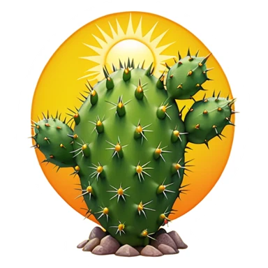 prickly pear cactus with sun in background sticker