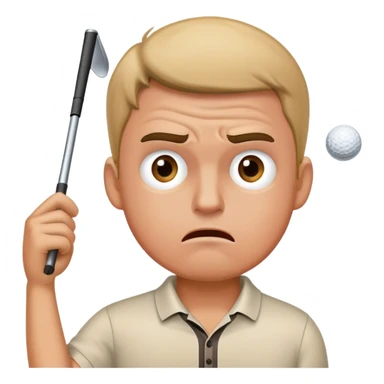 A man losing a golf match in the 18th hole sticker