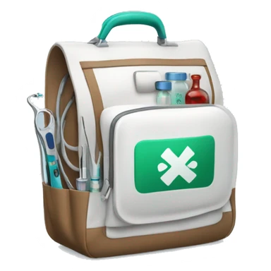 Medical diagnostic bag with instruments inside sticker
