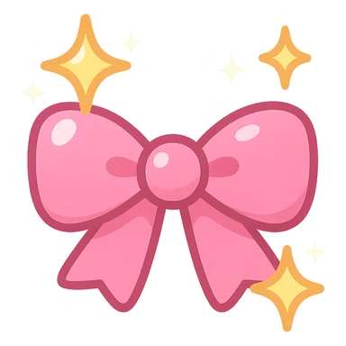 bow emoji, cute and shiny, with sparkles sticker