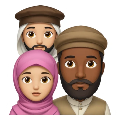 Make a Muslim man with a 6 year old girl wearing a hijab sticker