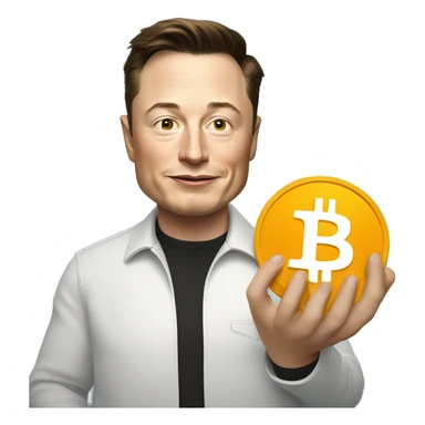 elon musk holding bitcoin sticker