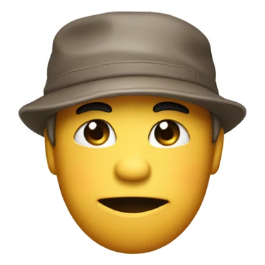 Emoji with backwards hat one raised eyebrow biting their lip and scratching their chin sticker
