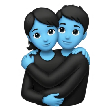 A hug emoji, but gender-neutral. A silhouette. sticker