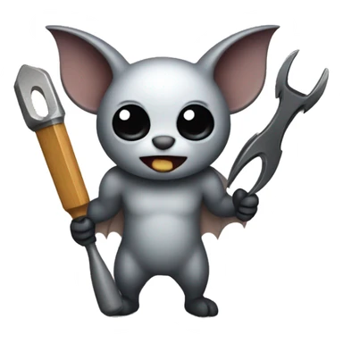 bat holding crafting tools sticker