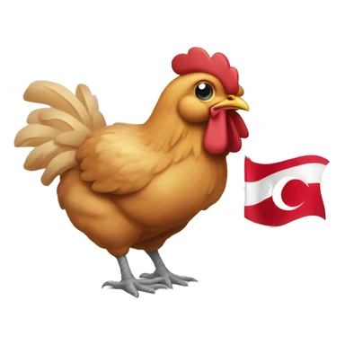 chicken with the color of flag turkey sticker