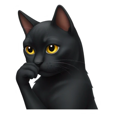 Black cat facepalm sticker