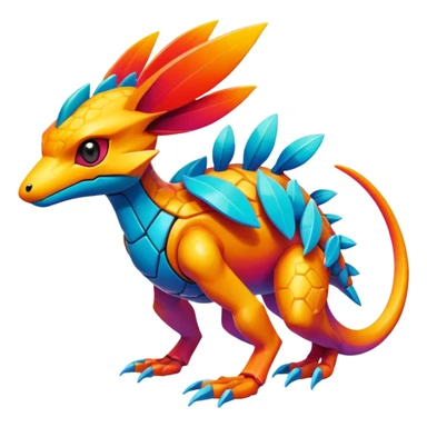  exotic tropical cyber-Protogen-Fakémon-Pokémon-Vernid-creature sticker