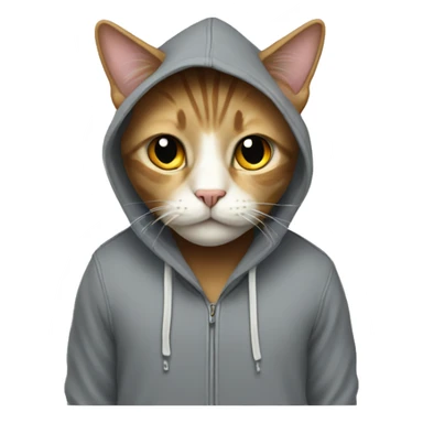 A cat wearing a hoodie  sticker