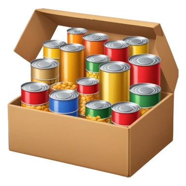 canned food in a box sticker