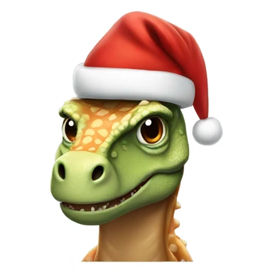 Dino wearing Santa hat sticker