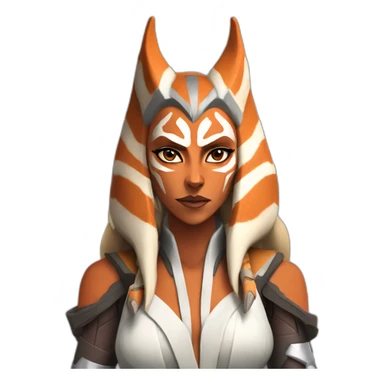 Sexy Ahsoka Tano (Portrait, front facing, Apple iOS 17 style) horns, tendrils sticker