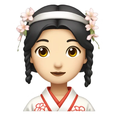 japanese shrine maiden sticker