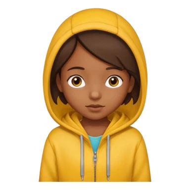 brown girl kid in yellow hoodie sticker