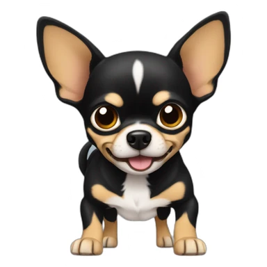 chihuahua negro ladrando muy fuerte sticker