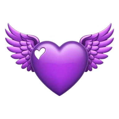 purple heart with wings sticker