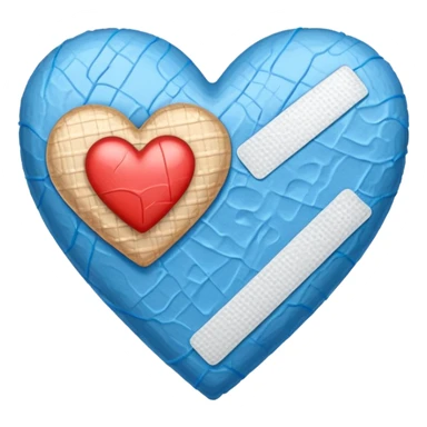 blue heart with a bandaid sticker