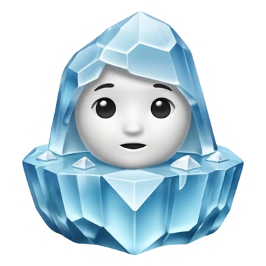 A 3D iceberg in Apple Memoji style
 sticker