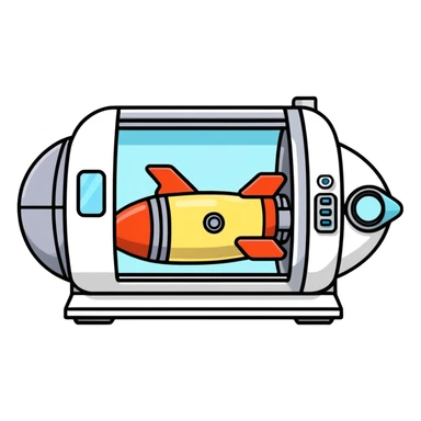 MRI machine that is decorated like a rocketship sticker