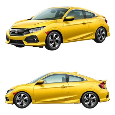 Yellow Honda civic  sticker