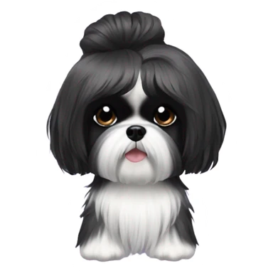 Black Shih tzu as hair stylist sticker