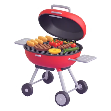 grill with food on the grill sticker