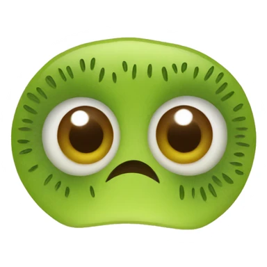 Normal emoji with kiwi on eyes sticker