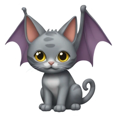 Grey tabi cat with dragon wings sticker