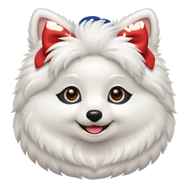 American Eskimo with a bow sticker