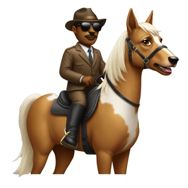 dog wearing sunglasses riding a horse sticker