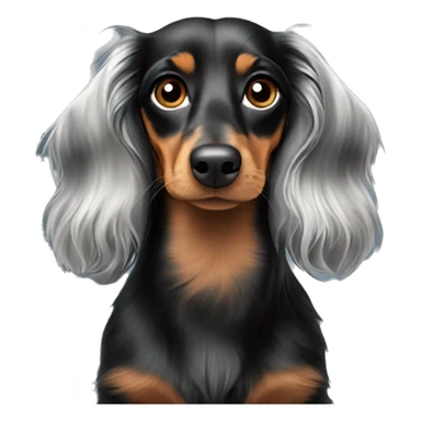 Long haired black merle dachshund  sticker