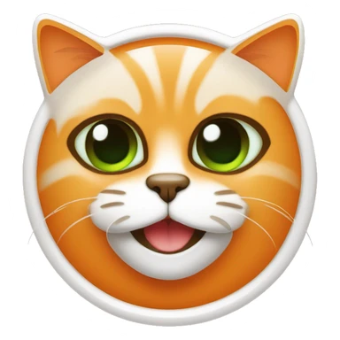 Gato color naranja tierno ojos verde con una mancha café en la nariz sticker