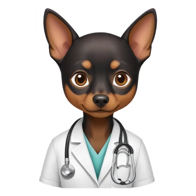black mini pinscher doctor sticker