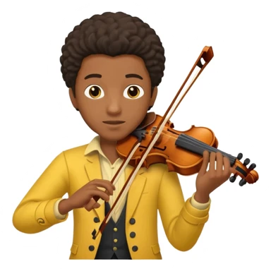yellow-colored violinist black man  sticker
