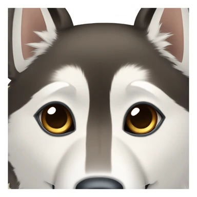 Huskey dog with a brown eye and an eye half brown half blue sticker
