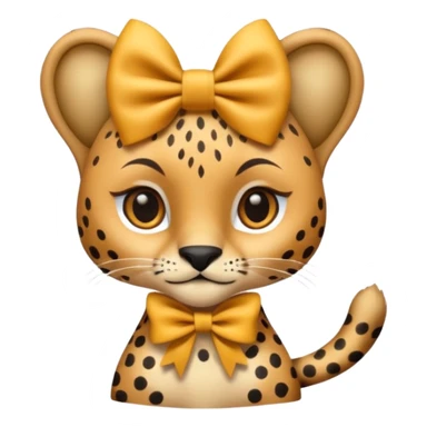 Cheetah with a bow sticker