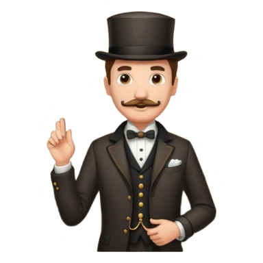 emoji of a gentleman with moustache and monocle standing nearby door welcoming you sticker