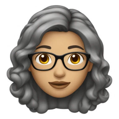 Mulher morena, cabelo medio liso, com óculos de grau sticker
