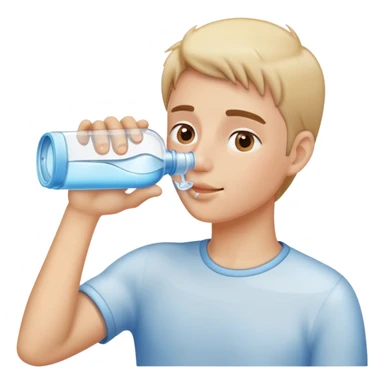 Person drinking water from a glass, refreshing sticker