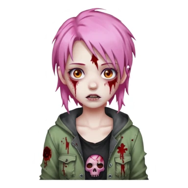 Anime Pink ZombieGirl She/Her sticker