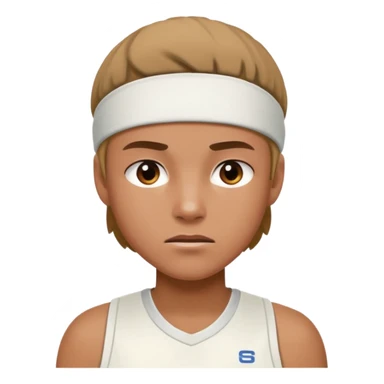 Tennis player with white sweatband sticker